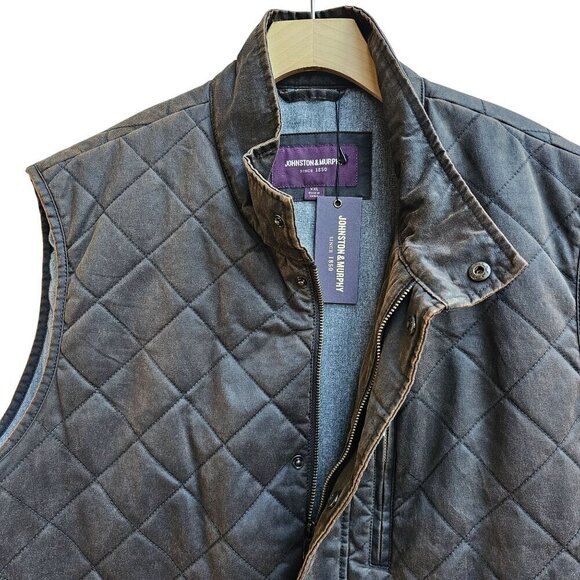 NWT Johnston & Murphy Mens Quilted Vest, Brown, Quality, Size XXL - Picture 6 of 13